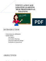 Content Language Integrated Learning Teacher Professional Training