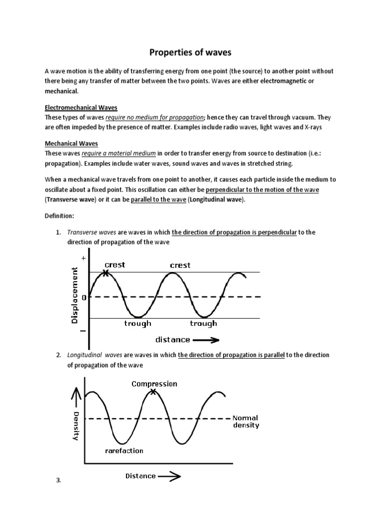 Key Properties of Waves Explained | PDF | Polarization (Waves) | Waves
