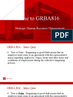 Welcome To GRBA816: Strategic Human Resource Management