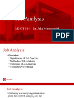 Job Analysis: MNGT 864 - Dr. Jake Messersmith