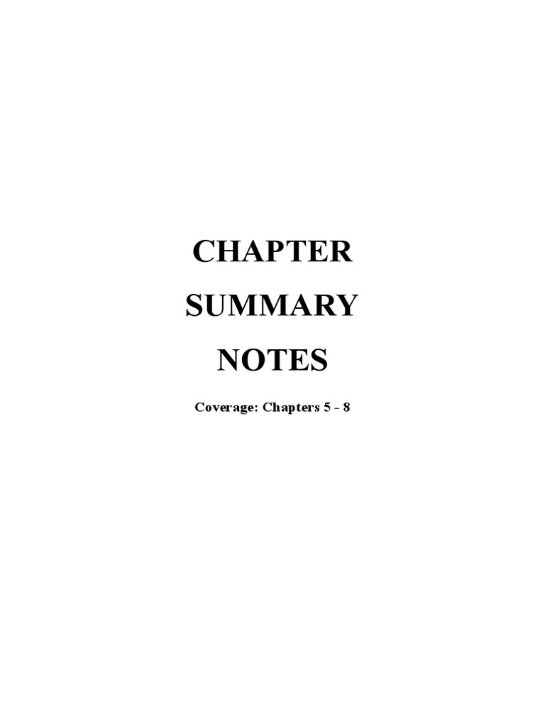 Summary Notes | PDF