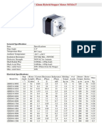 1.8° 42mm Hybrid Stepper Motor-NEMA17: Genaral Specification