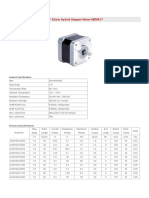 1.8° 42mm Hybrid Stepper Motor-NEMA17: Genaral Specification