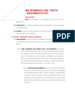 Esquema Númerico Del Texto Argumentativo - Avance