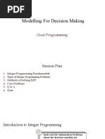 Modelling For Decision Making: Goal Programming