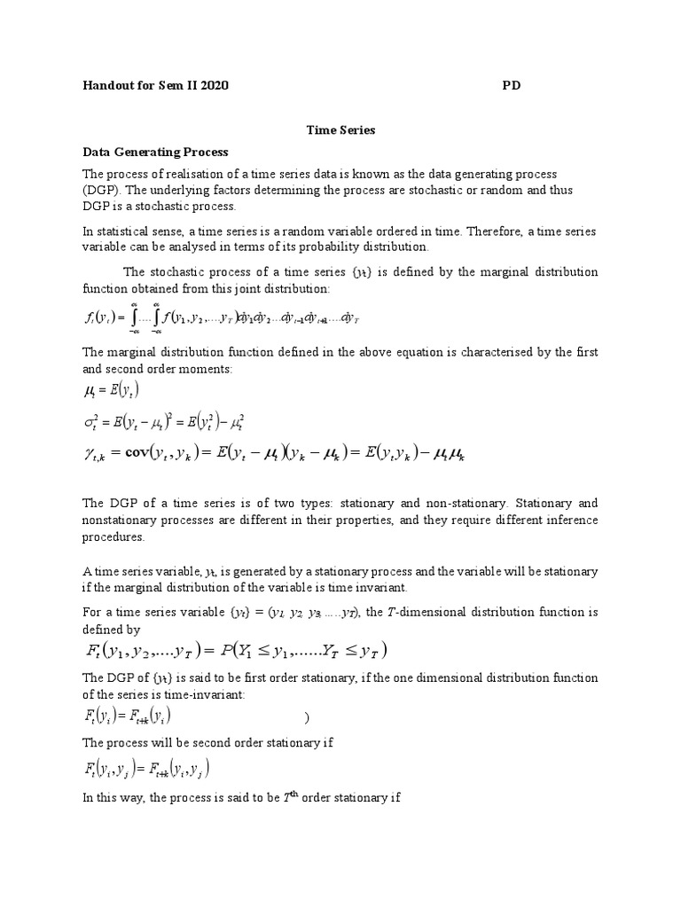 Handout Time Series For Sem II 2020 PDF | PDF | Autoregressive Model ...