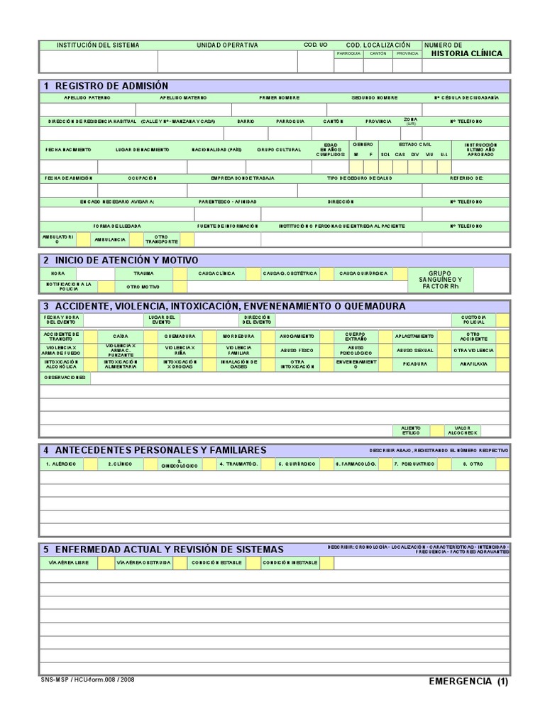 Form. 008 EMERGENCIA | PDF | El embarazo | Enfermedades y trastornos