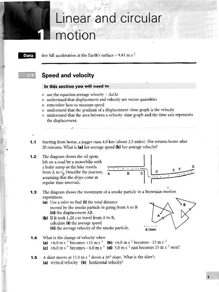 Practice in Physics - Akrill 1 Linear and Circular Motion PDF | PDF
