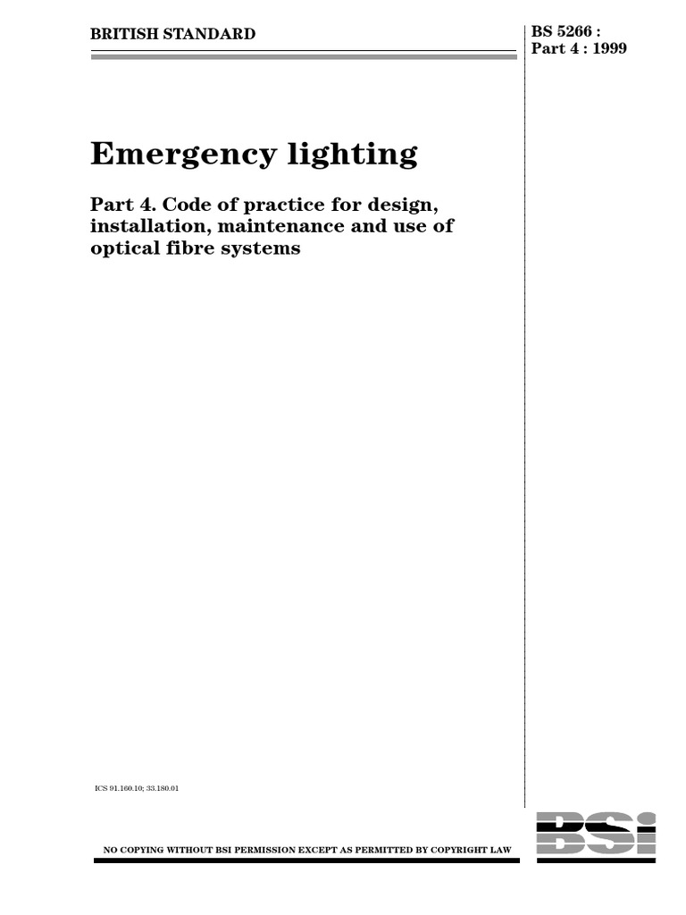 BS 5266 PART 4 (Emergency LightingCode of Practice For Design, Inst