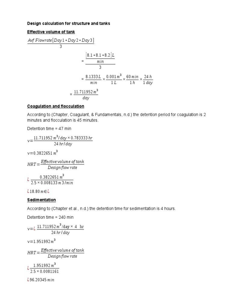 Water Treatment Design Calculations | PDF | Porosity | Filtration