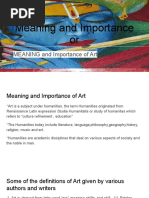 Meaning and Importance or Art