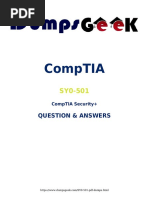 CompTIA Security+ SY0-501 Exam