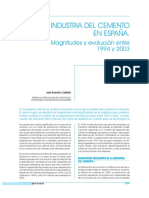 La Industria Del Cemento en España-Magnitudes y Evolucion y Evolucion Entre 1994 y 2003 PDF