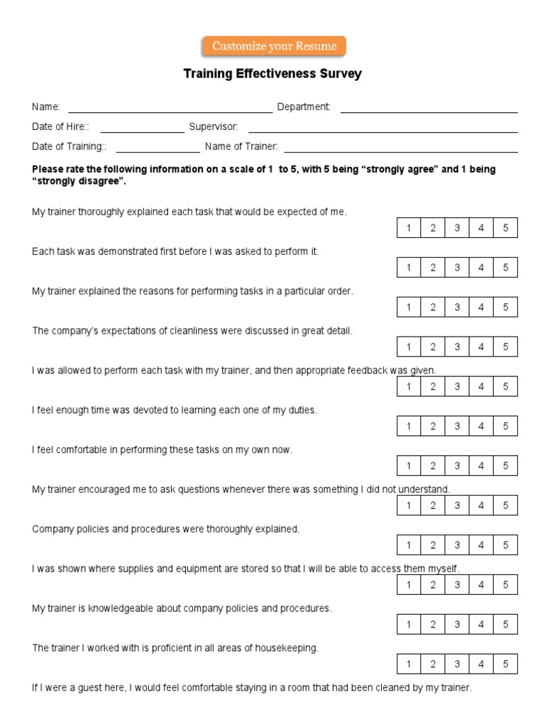 HOW TO MEASURE TRAINING EFFECTIVENESS QUESTIONNAIRE visual data 2