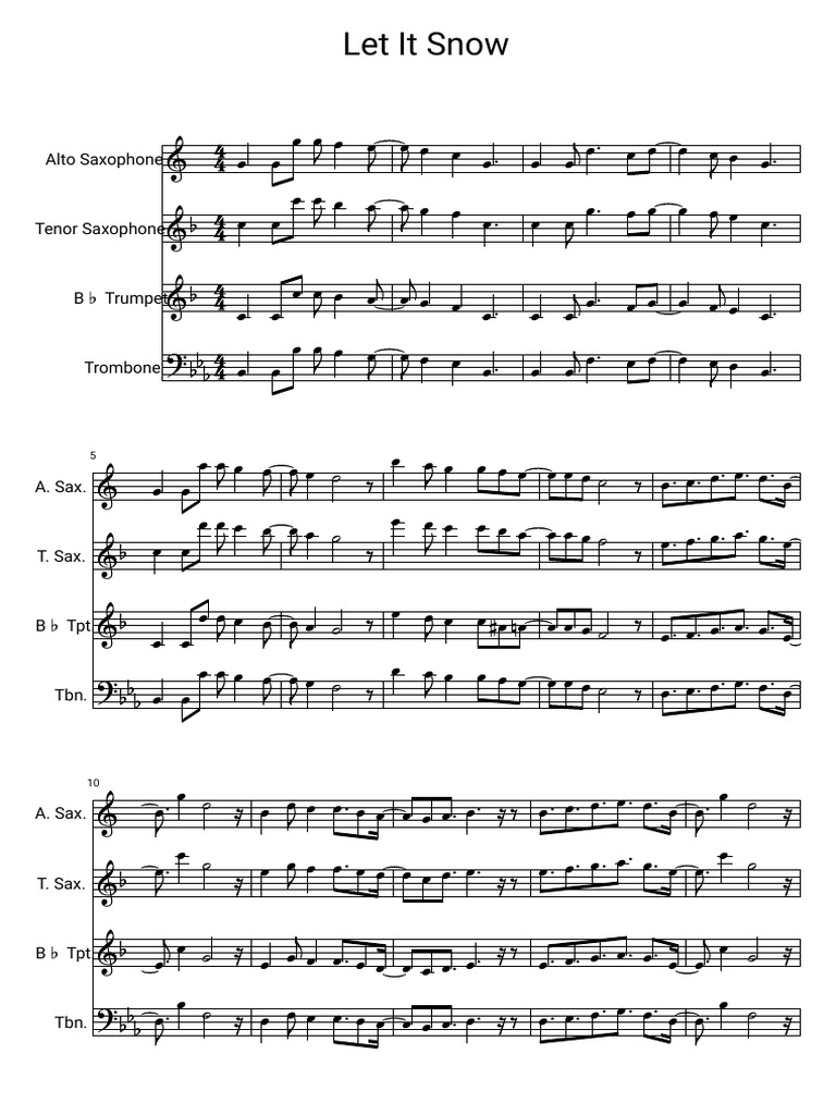 Let It Snow: Alto Saxophone | PDF | Music Production | African American ...