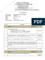 GITAM ECE Electromagnetic Waves Assignments