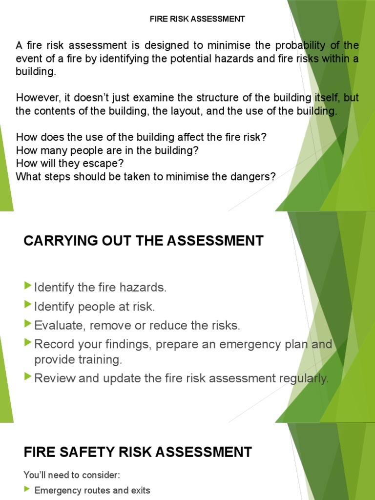 Fire Risk Assessment | PDF | Risk Assessment | Emergency Evacuation