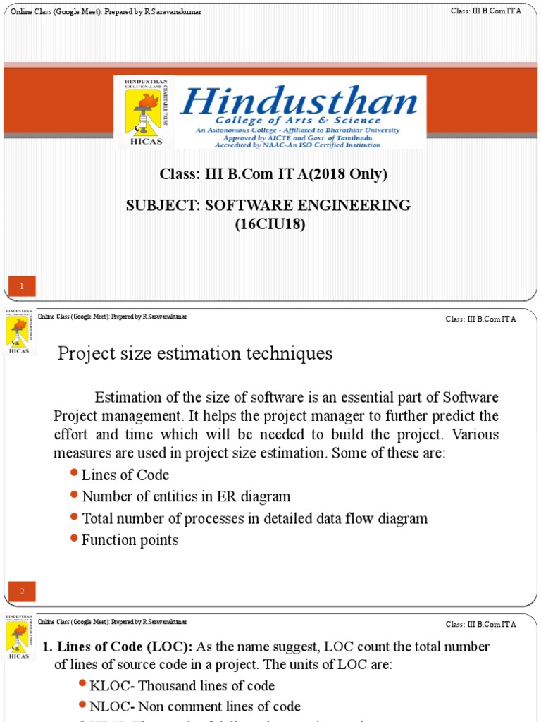 Software Size Estimation Techniques | PDF | Component Object Model ...