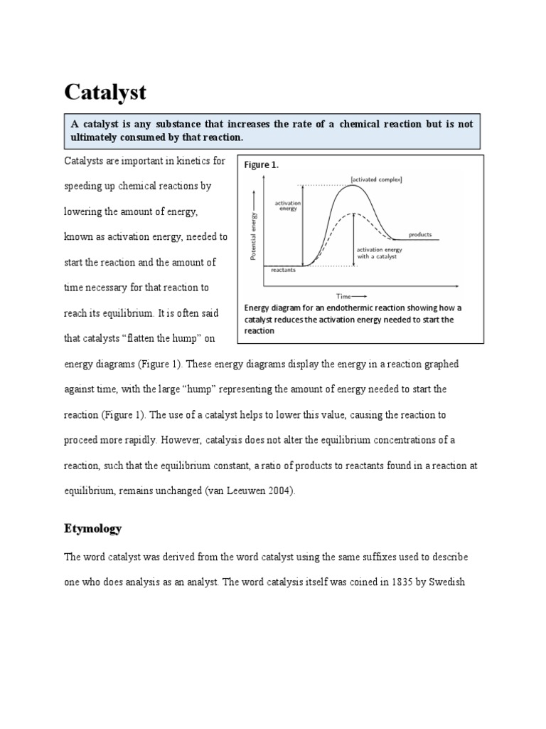 Catalyst Extended Definition Revised PDF Catalysis
