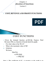 Cost, Revenue and Profit Functions