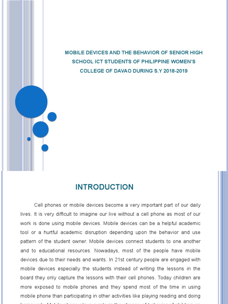 Mobile Devices' Impact on High School Students | PDF | Educational ...