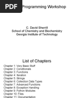 Python Programming Workshop: C. David Sherrill School of Chemistry and Biochemistry Georgia Institute of Technology