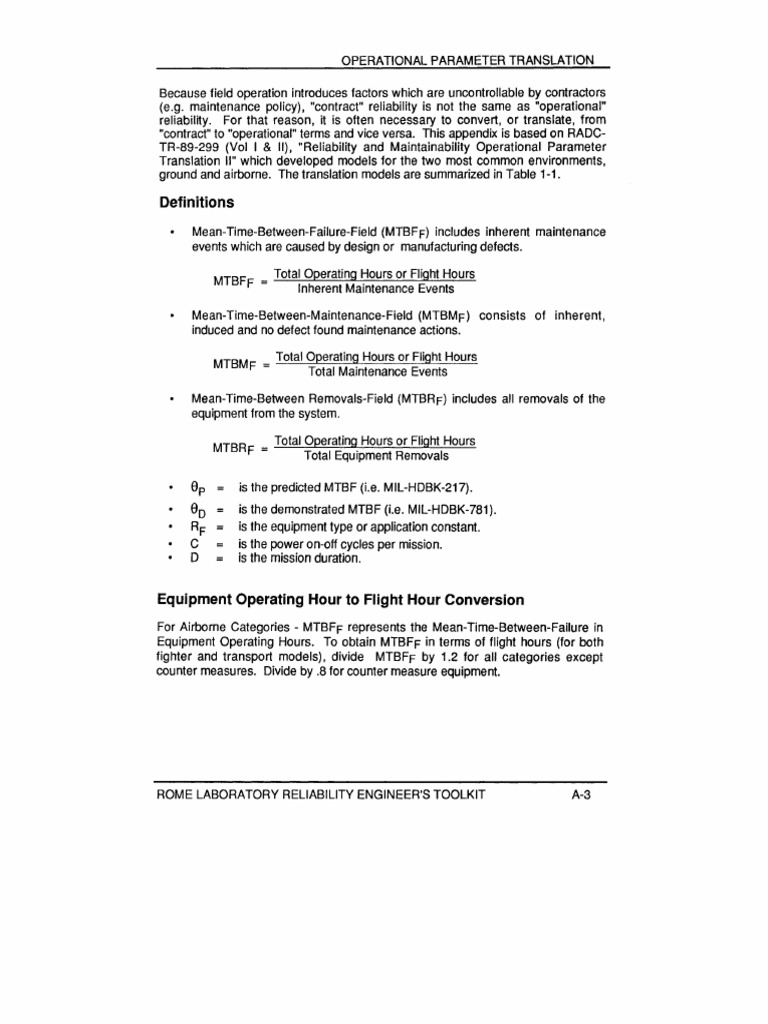 Operational Reliability Parameter Conversion | PDF | Business | Computers