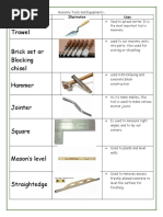 Essential Masonry Tools List | PDF | Masonry | Hammer