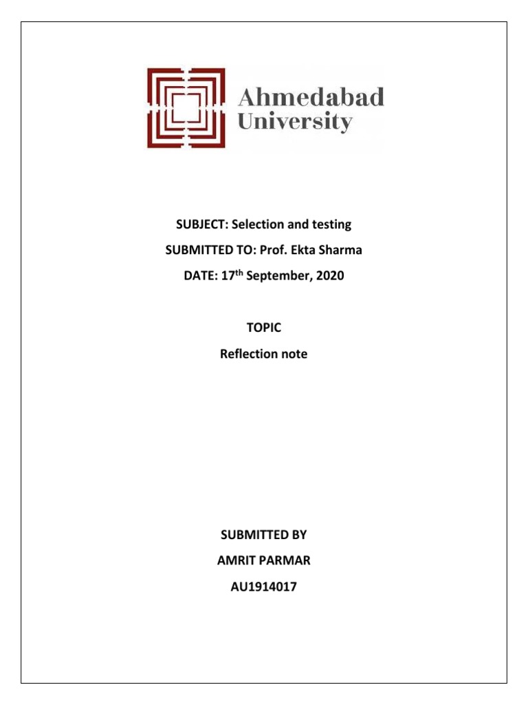 Amrit 1914017 Reflectionnote Applied Psychology Cognitive Science