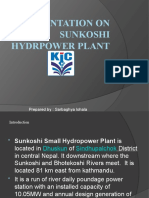 A Presentation On Sunkoshi Hydrpower Plant: Prepared By: Sarbaghya Lohala Roll No:33