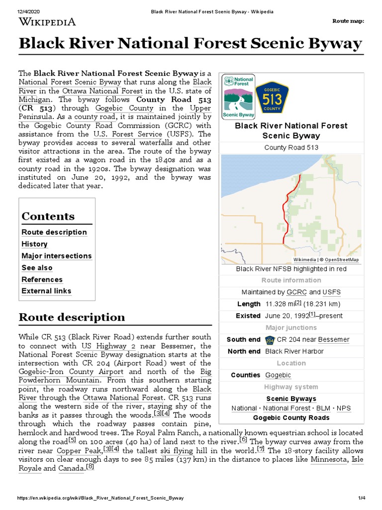 Black River National Forest Scenic Byway PDF Road Transport Business