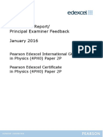 Examiners' Report/ Principal Examiner Feedback January 201 6