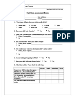 Nutrition Assessme Nutrition Assessment NT Form Form