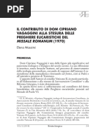 Rivista Liturgica - Il - Contributo - Di - Dom - Cipriano - Vagaggini PDF