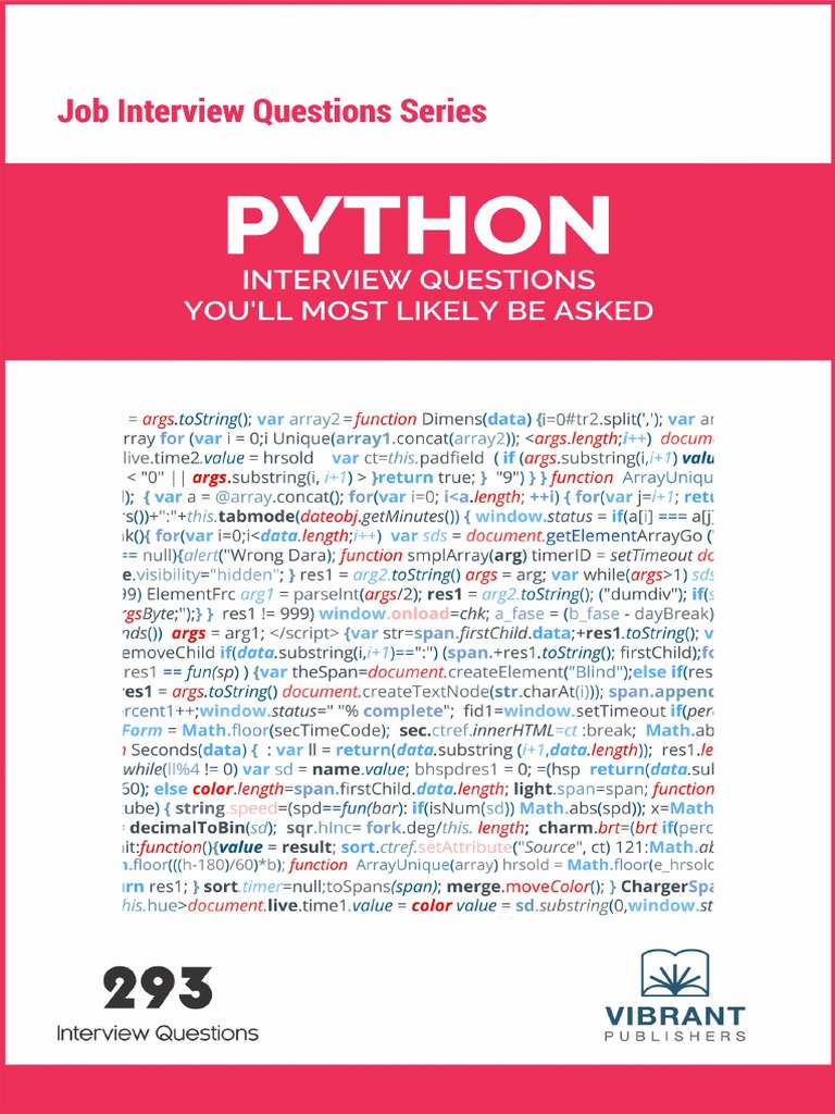 Python Interview Prep Guide | PDF | Control Flow | Class (Computer ...