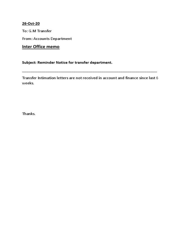 Reminder: Missing Transfer Letters | PDF