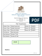 The Transformer: College of Arts and Sciences Mathematics, Statistics and Physics Department Physics Program