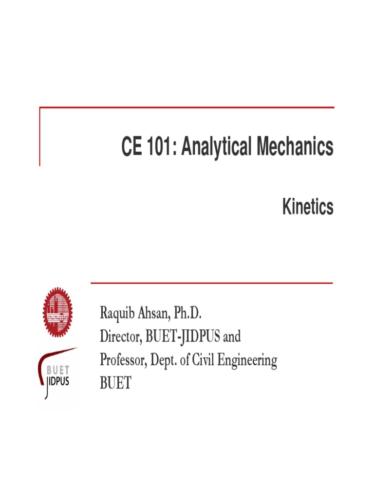 Kinetics in Analytical Mechanics | PDF | Force | Mass