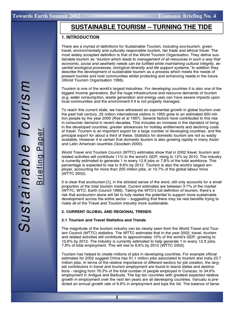 Sustainable Tourism PDF | PDF | Tourism | Sustainability