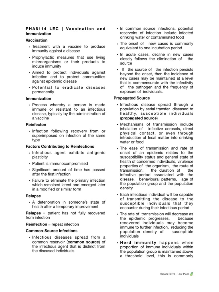 Vaccination and Immunization Overview | PDF | Infection | Vaccines