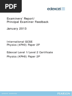 Examiners' Report/ Principal Examiner Feedback January 2013