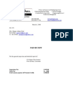 Engineering and Inspections: Paid Receipt