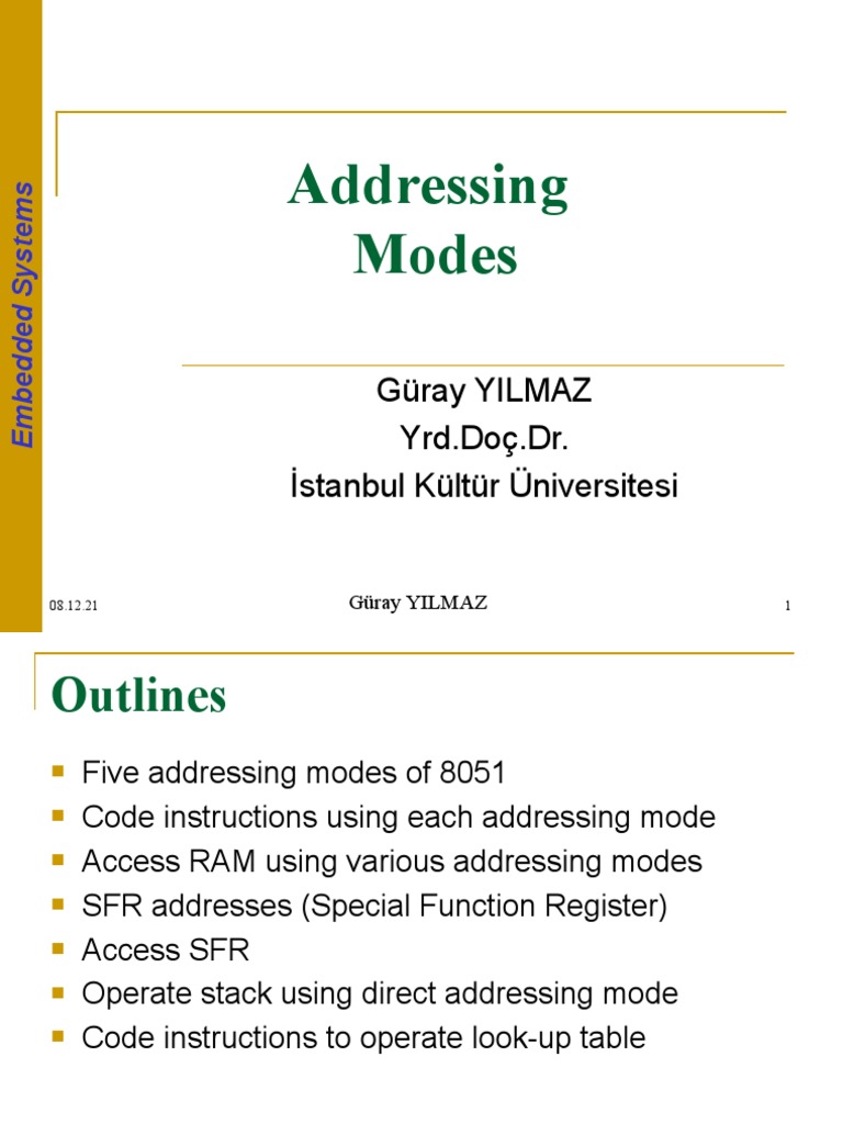 Addressing Modes in Embedded Systems | PDF | Pointer (Computer ...