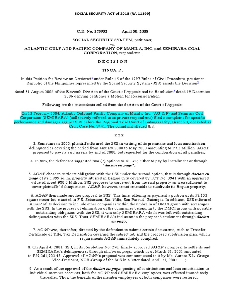 SOCIAL SECURITY ACT of 2018 CASE FULL TEXTS PDF Jurisdiction