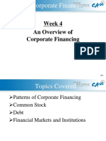 Week 4 An Overview of Corporate Financing