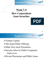 Week 7 9 How Corporations Issue Securities: Corporate Finance