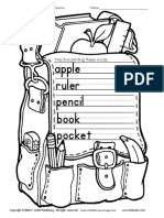 Apple Ruler Pencil Book Pocket: Practice Printing These Words