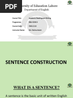 Lecture 9 Sentence Construction Part 1 Slides