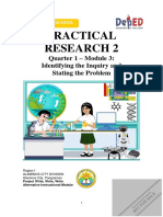 Practical Research 2: Quarter 1 - Module 3: Identifying The Inquiry and Stating The Problem