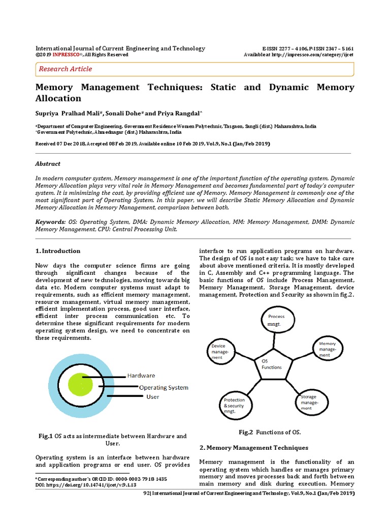 Memory Management Techniques: Static and Dynamic Memory Allocation ...